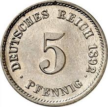 5 fenigów 1892 G  