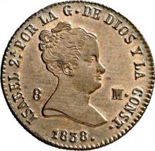 8 maravedis 1838    "Nominał na awersie"