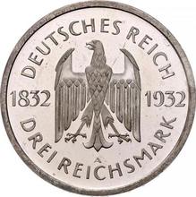 3 Reichsmarks 1932 A   "Goethe"