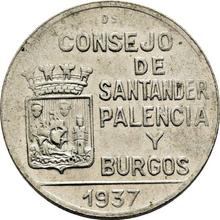 1 песета 1937    "Сантандер, Паленсия и Бургос"