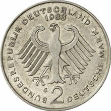2 марки 1983 G   "Аденауэр"