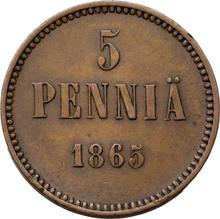 5 Penniä 1865   