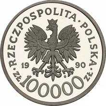 100000 złotych 1990    "10-lecie powstania Solidarności"