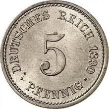 5 пфеннигов 1890 A  