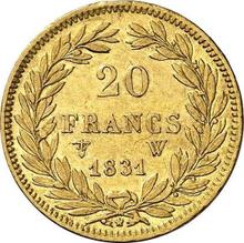 20 Francs 1831 W   "Raised edge"