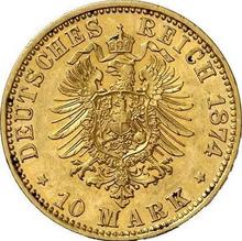 10 marcos 1874 A   "Mecklemburgo Vorpommern Strelitz"