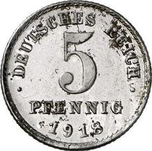 5 пфеннигов 1918 F  