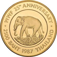 2500 бат BE 2530 (1987)    "25-летие всемирного фонда природы (WWF)"