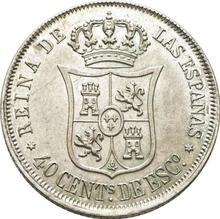 40 centimos de escudo 1866   