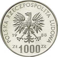 1000 Zlotych 1988 MW  ET "Jadwiga" (Pattern)