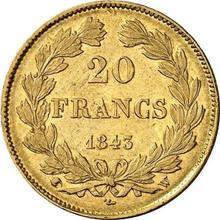 20 francos 1843 W  