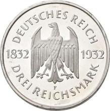 3 Reichsmarks 1932 F   "Goethe"