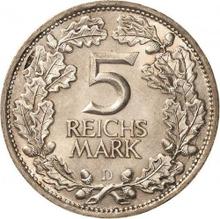 5 Reichsmarks 1925 D   "Renania"