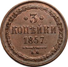 3 kopiejki 1857 ВМ   "Mennica Warszawska"