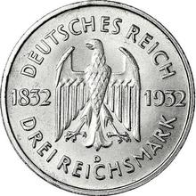 3 Reichsmark 1932 D   "Goethe"