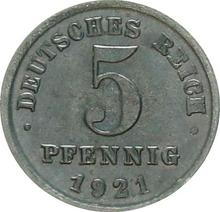 5 пфеннигов 1921 G  