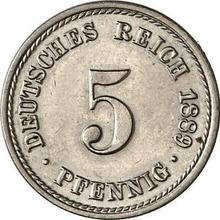 5 fenigów 1889 A  