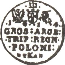 Trojak (3 groszy) 1614  K  "Casa de moneda de Cracovia"