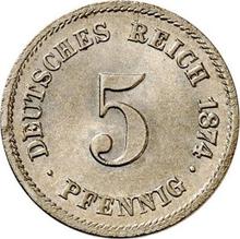 5 fenigów 1874 G  