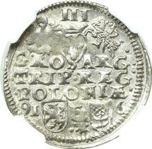 Trojak (3 groszy) 1596  IF  "Casa de moneda de Poznan"