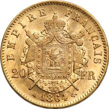 20 francos 1864 A  