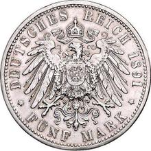 5 marcos 1891 G   "Baden"