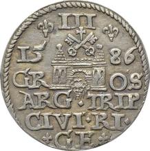 Трояк (3 гроша) 1586    "Рига"