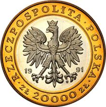 20000 eslotis 1991 MW   "250 aniversario de la Casa de Moneda de Varsovia"