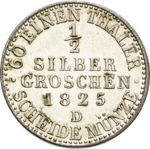 Medio Silber Groschen 1825 D  