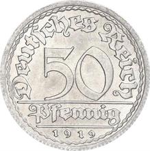 50 пфеннигов 1919 F  