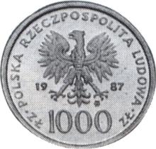 1000 Zlotych 1987 MW  SW "Papst Johannes Paul II" (Probe)