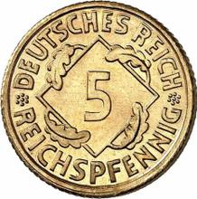 5 Reichspfennigs 1925 E  