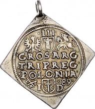 Trojak (3 groszy) 1589  ID  "Casa de moneda de Poznan"