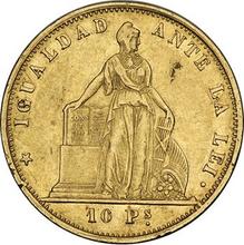 10 pesos 1861 So  