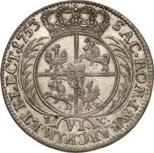 Szostak (6 groszy) 1753  EC  "de corona"
