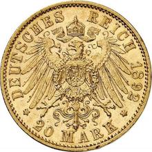 20 Mark 1892 A   "Saxe-Weimar-Eisenach"