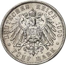 5 marcos 1908 J   "Hamburg"