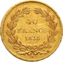 40 francos 1838 A  