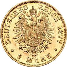 5 марок 1877 D   "Бавария"