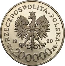 200000 Zlotych 1990 MW   "The 10th Anniversary of forming the Solidarity Trade Union" (Pattern)