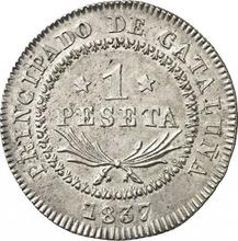 1 peseta 1837 B PS 