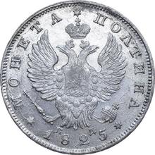 Poltina (1/2 rublo) 1825 СПБ ПД  "Águila con alas levantadas"