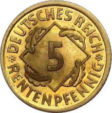 5 Rentenpfennigs 1924 G  