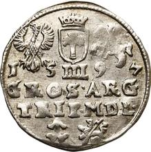 Трояк (3 гроша) 1597    "Литва"