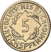 5 Reichspfennigs 1925 F  