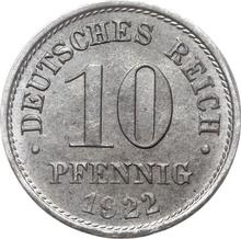 10 пфеннигов 1922 F  
