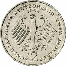 2 марки 1994 D   "Франц Йозеф Штраус"