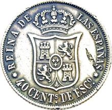 40 centimos de escudo 1865   