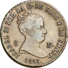 8 maravedis 1853 Ba   "Nominał na awersie"