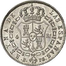 4 reales 1844 B PS 